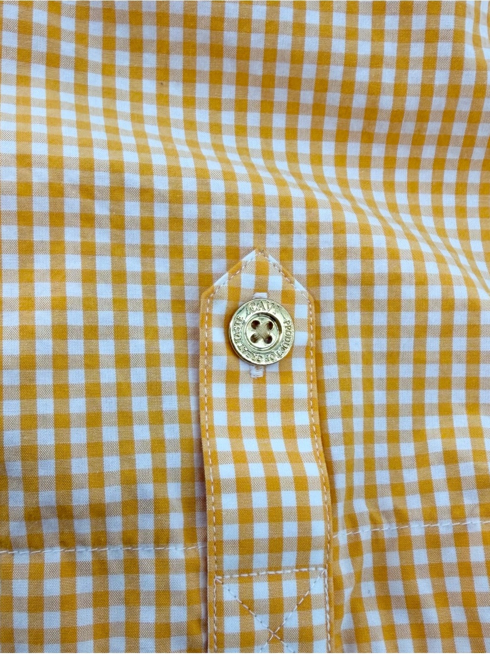 Cavi Men 4XL Shirt Short Sleeve Orange White Gingham Plaid Urban Streetwear Flaw - Picture 11 of 16